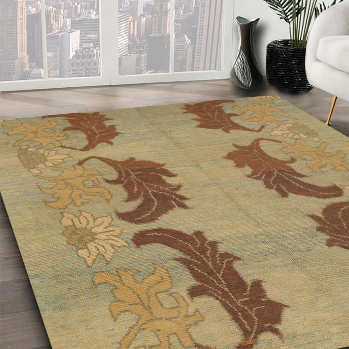 Machine Washable Abstract Light Brown Rug in a Family Room, wshabs1016