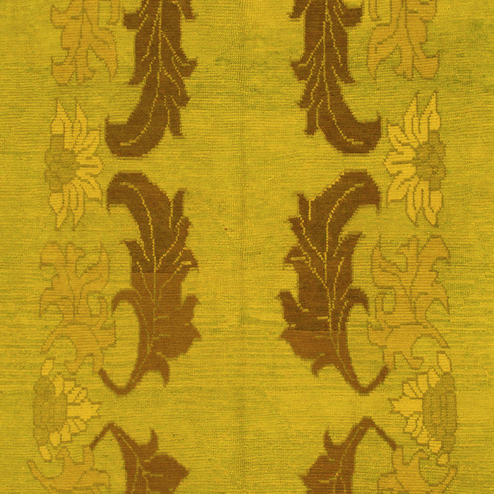 Machine Washable Oriental Yellow Modern Rug, wshabs1016yw