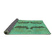 Sideview of Oriental Turquoise Modern Rug, abs1016turq