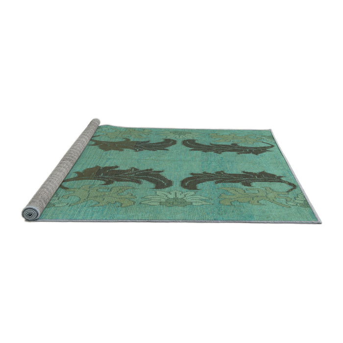 Sideview of Machine Washable Oriental Light Blue Modern Rug, wshabs1016lblu