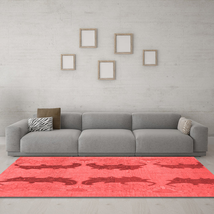 Modern Red Washable Rugs