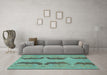 Machine Washable Oriental Light Blue Modern Rug in a Living Room, wshabs1016lblu