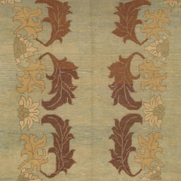Round Abstract Light Brown Oriental Rug, abs1016