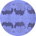 Round Oriental Blue Modern Rug, abs1016blu