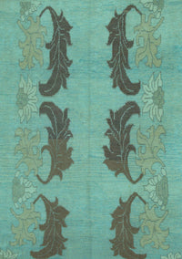 Oriental Light Blue Modern Rug, abs1016lblu