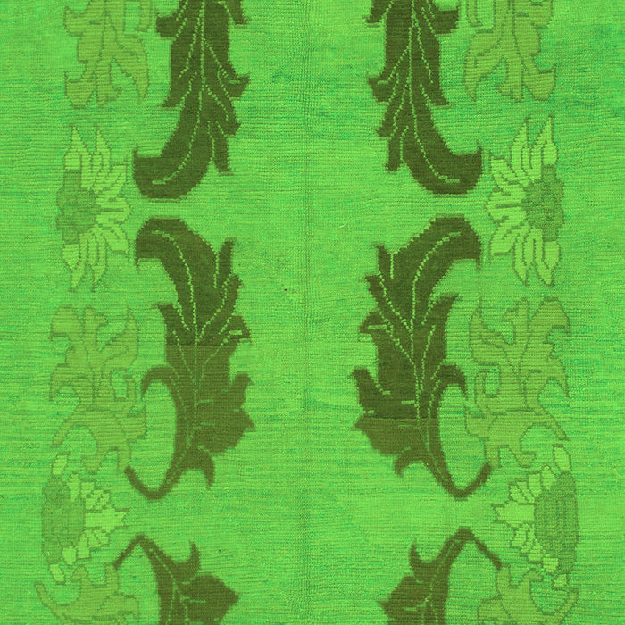 Machine Washable Oriental Green Modern Area Rugs, wshabs1016grn