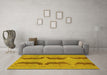 Machine Washable Oriental Yellow Modern Rug in a Living Room, wshabs1016yw