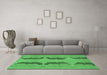 Machine Washable Oriental Emerald Green Modern Area Rugs in a Living Room,, wshabs1016emgrn