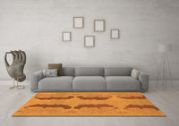 Machine Washable Oriental Orange Modern Rug, wshabs1016org