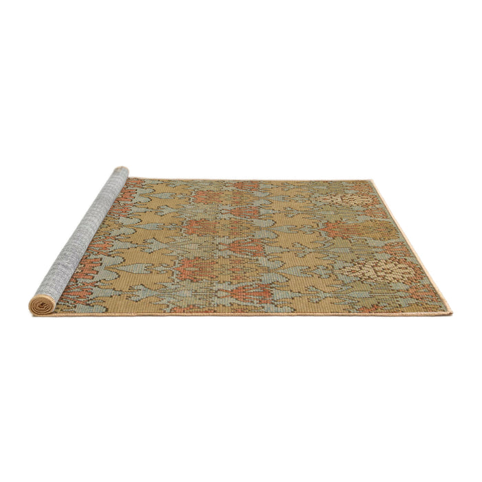 Sideview of Machine Washable Abstract Light Brown Rug, wshabs1017