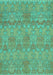 Machine Washable Abstract Turquoise Modern Area Rugs, wshabs1017turq