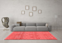 Machine Washable Abstract Red Modern Rug, wshabs1017red