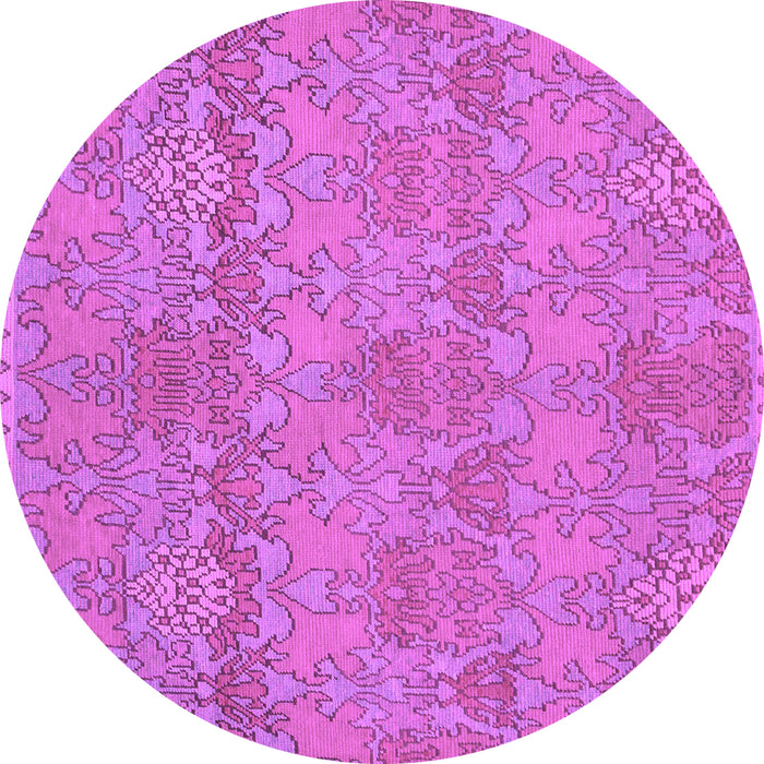Round Abstract Purple Modern Rug, abs1017pur