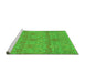 Sideview of Machine Washable Abstract Green Modern Area Rugs, wshabs1017grn