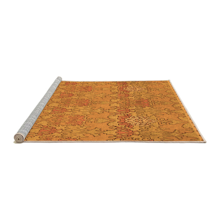 Sideview of Machine Washable Abstract Orange Modern Area Rugs, wshabs1017org