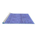 Sideview of Machine Washable Abstract Blue Modern Rug, wshabs1017blu