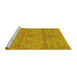 Sideview of Machine Washable Abstract Yellow Modern Rug, wshabs1017yw