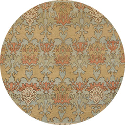 Round Machine Washable Abstract Light Brown Rug, wshabs1017