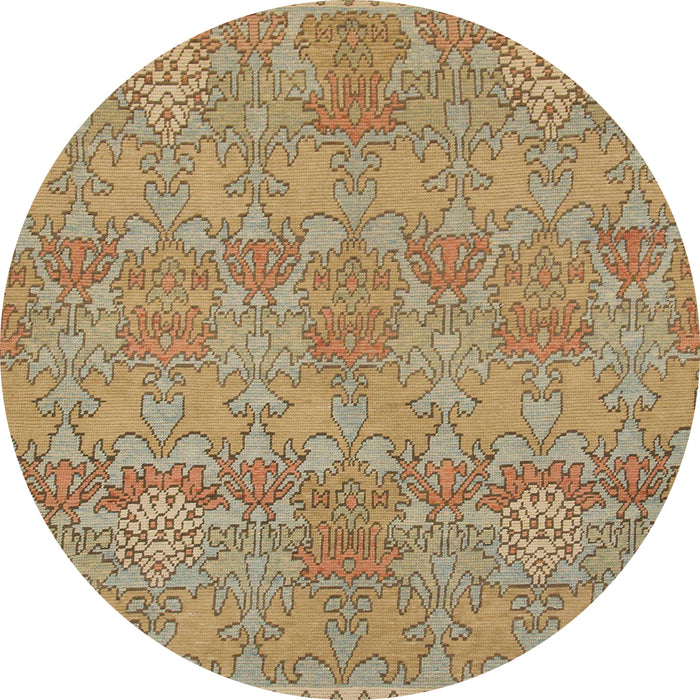 Round Machine Washable Abstract Light Brown Rug, wshabs1017