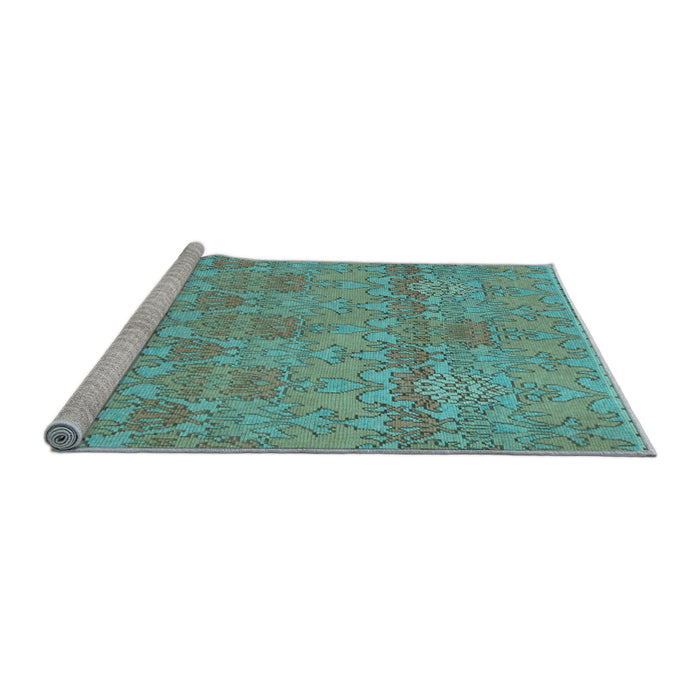 Sideview of Machine Washable Abstract Light Blue Modern Rug, wshabs1017lblu