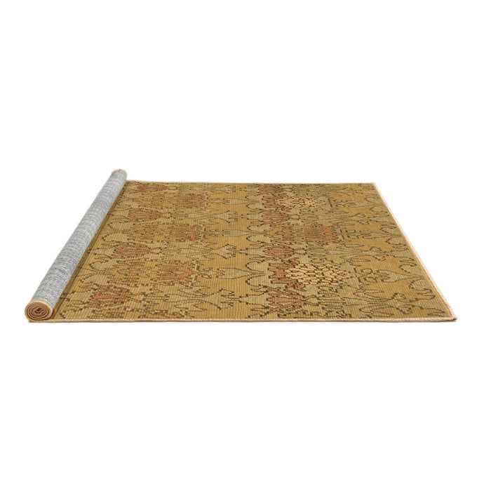 Sideview of Machine Washable Abstract Brown Modern Rug, wshabs1017brn