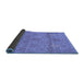 Sideview of Abstract Blue Modern Rug, abs1017blu