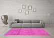 Machine Washable Abstract Pink Modern Rug in a Living Room, wshabs1017pnk
