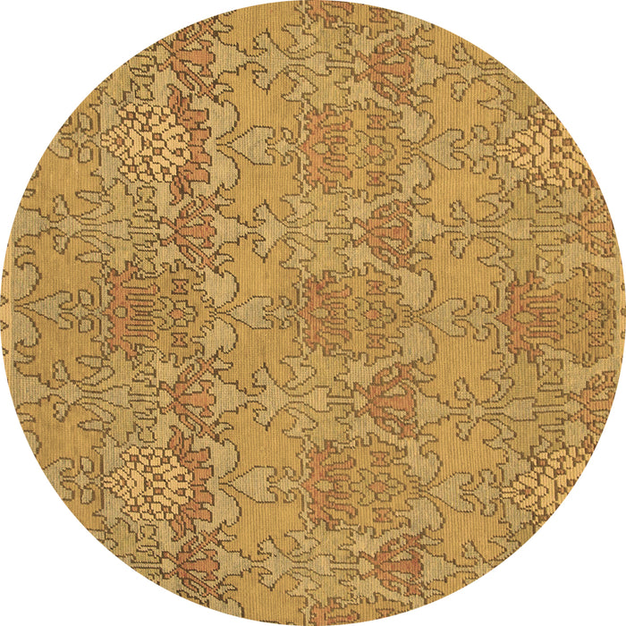 Round Abstract Brown Modern Rug, abs1017brn