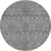 Round Abstract Gray Modern Rug, abs1017gry