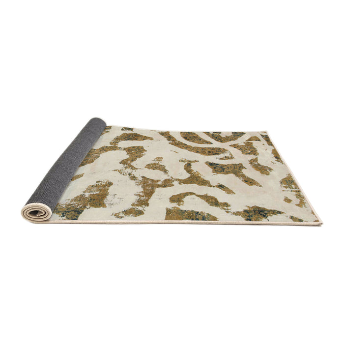 Sideview of Abstract Wheat Beige Modern Rug, abs1018