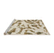 Sideview of Machine Washable Abstract Wheat Beige Rug, wshabs1018