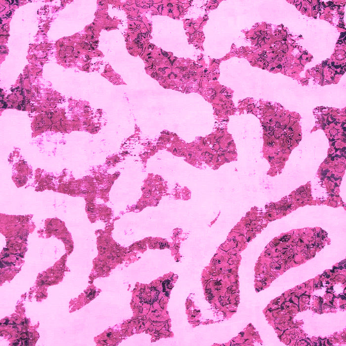 Machine Washable Abstract Pink Modern Rug, wshabs1018pnk