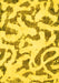 Machine Washable Abstract Yellow Modern Rug, wshabs1018yw