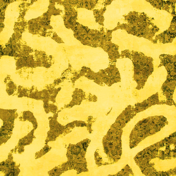 Machine Washable Abstract Yellow Modern Rug, wshabs1018yw