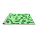 Sideview of Machine Washable Abstract Emerald Green Modern Area Rugs, wshabs1018emgrn