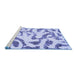 Sideview of Machine Washable Abstract Blue Modern Rug, wshabs1018blu