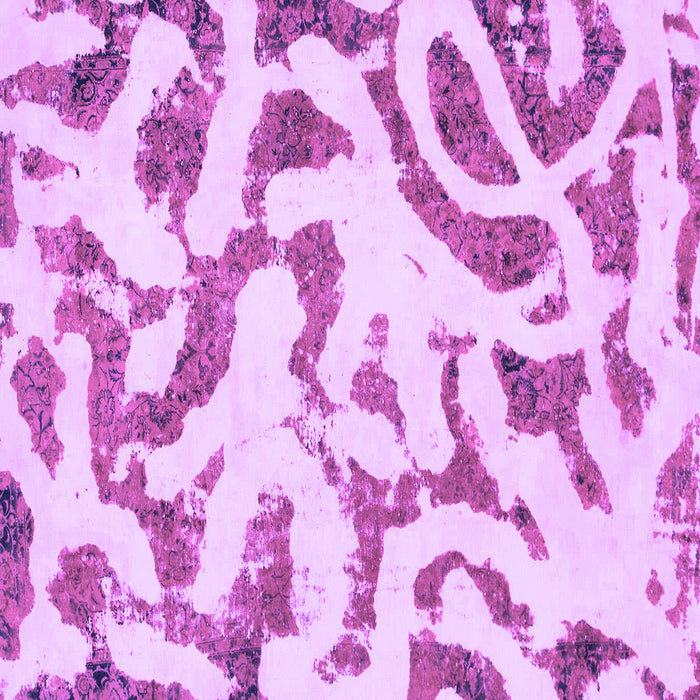 Square Machine Washable Abstract Purple Modern Area Rugs, wshabs1018pur