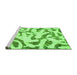 Sideview of Machine Washable Abstract Green Modern Area Rugs, wshabs1018grn