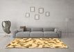 Machine Washable Abstract Brown Modern Rug in a Living Room,, wshabs1018brn