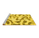 Sideview of Machine Washable Abstract Yellow Modern Rug, wshabs1018yw