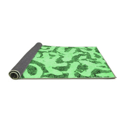 Sideview of Abstract Emerald Green Modern Rug, abs1018emgrn