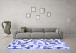 Machine Washable Abstract Blue Modern Rug in a Living Room, wshabs1018blu