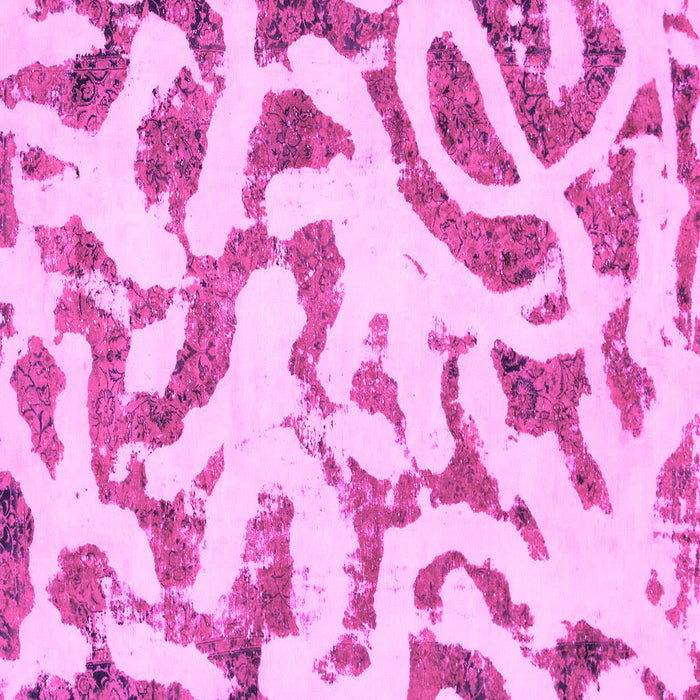 Square Abstract Pink Modern Rug, abs1018pnk