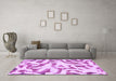 Machine Washable Abstract Purple Modern Area Rugs in a Living Room, wshabs1018pur