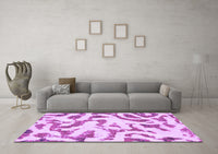 Machine Washable Abstract Purple Modern Rug, wshabs1018pur