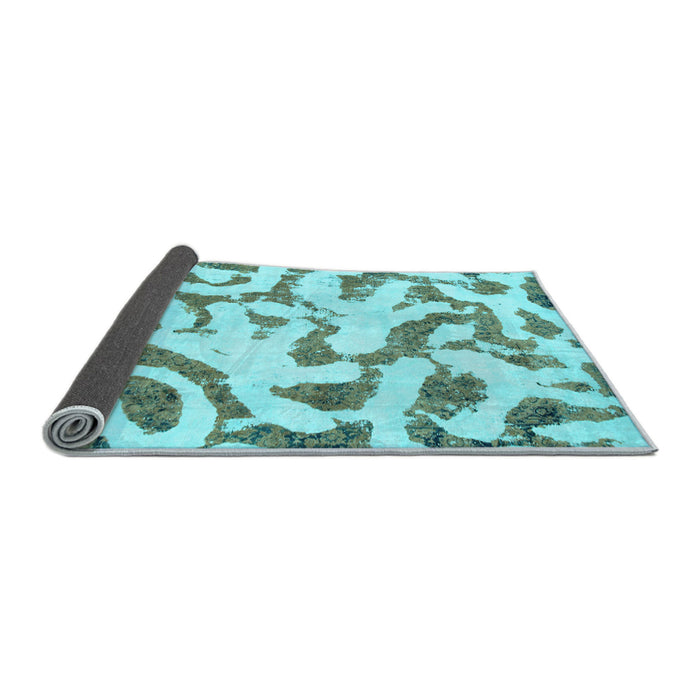Sideview of Abstract Light Blue Modern Rug, abs1018lblu