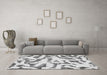 Machine Washable Abstract Gray Modern Rug in a Living Room,, wshabs1018gry