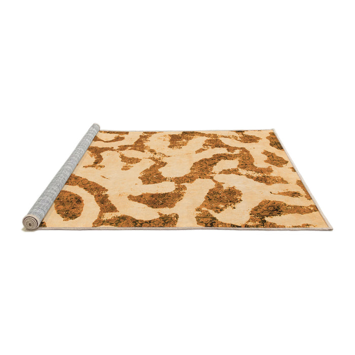 Sideview of Machine Washable Abstract Orange Modern Area Rugs, wshabs1018org