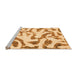 Sideview of Machine Washable Abstract Orange Modern Area Rugs, wshabs1018org