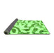 Sideview of Abstract Green Modern Rug, abs1018grn